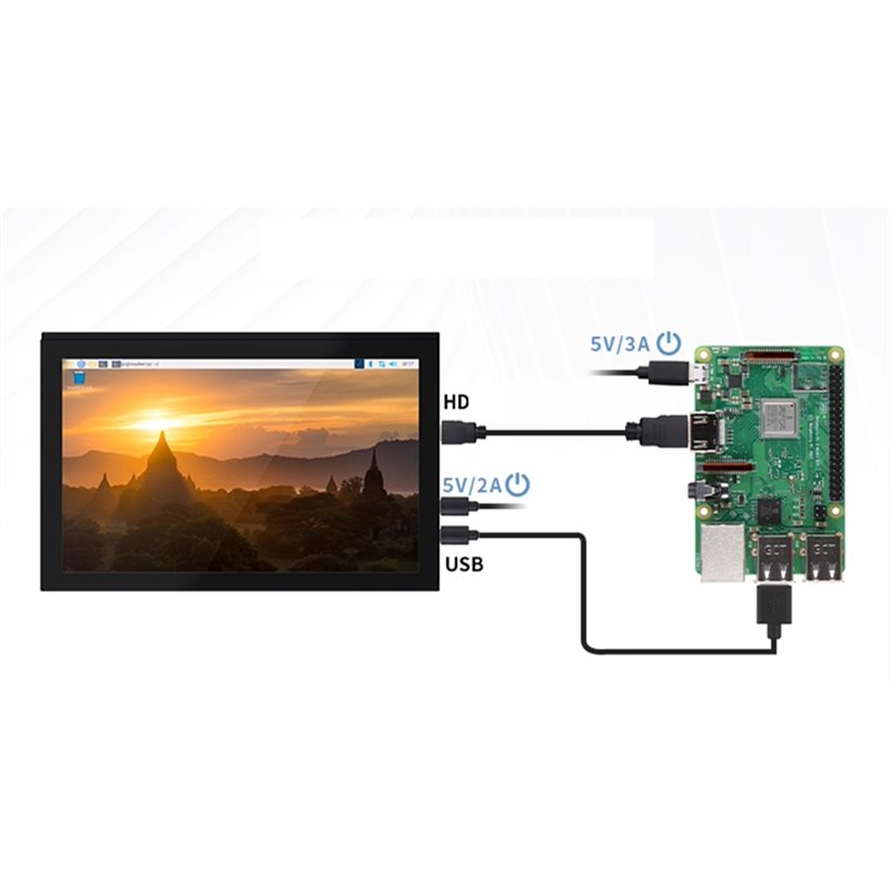 Raspberry Pi 10.1 Inch Capacitive Touch Screen Ips - M51K – LCD-Monitor für Raspberry Pi